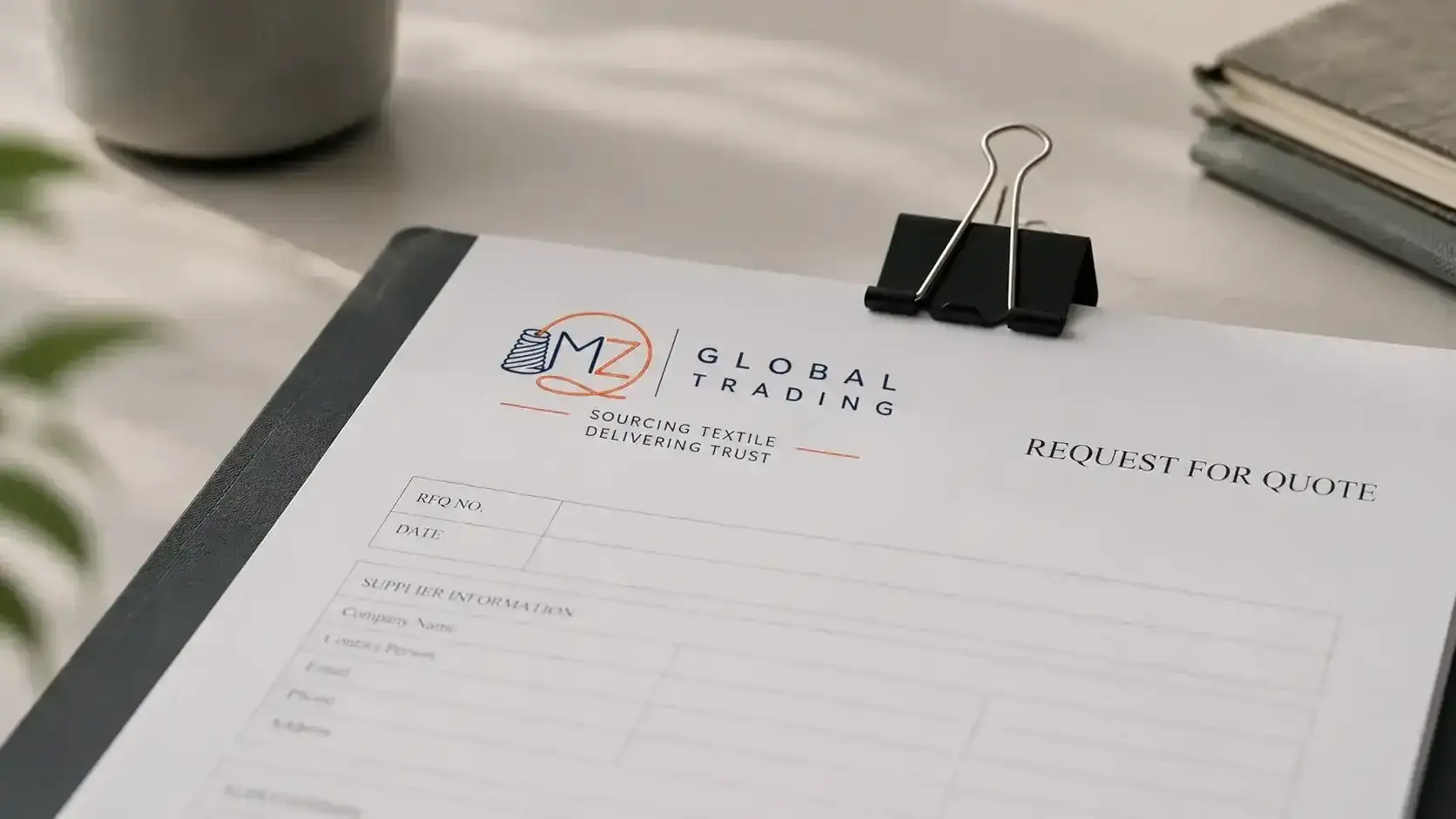 MZ Global Trading — request a quote for B2B textile sourcing from Pakistan